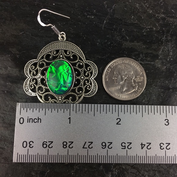 Dichroic Glass or Acrylic Hook Dangle Earrings - Picture 8 of 11